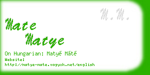mate matye business card
