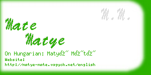 mate matye business card